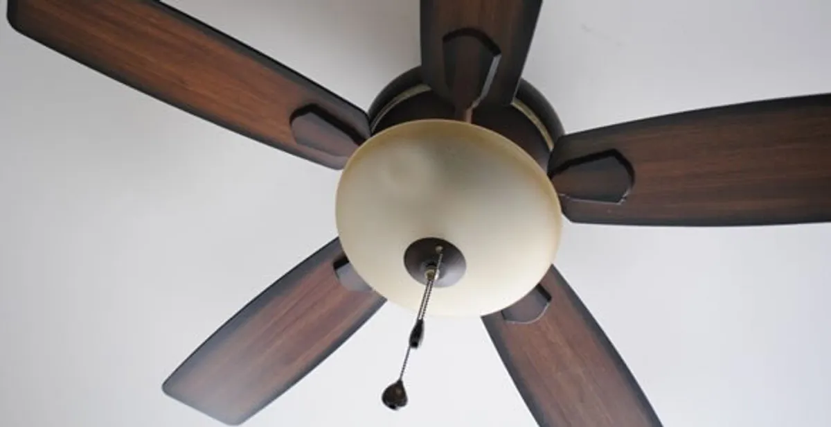 Fully installed ceiling fan with balanced blades and light fixture in Columbia, SC
