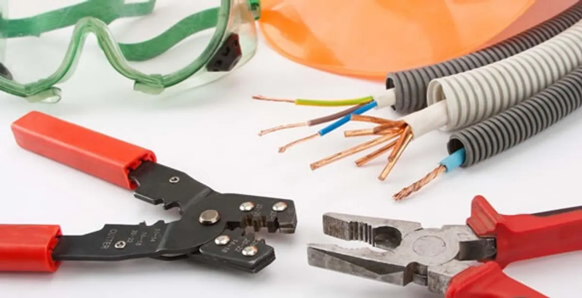Electrical wiring repair with professional tools and safety equipment in Elgin, SC