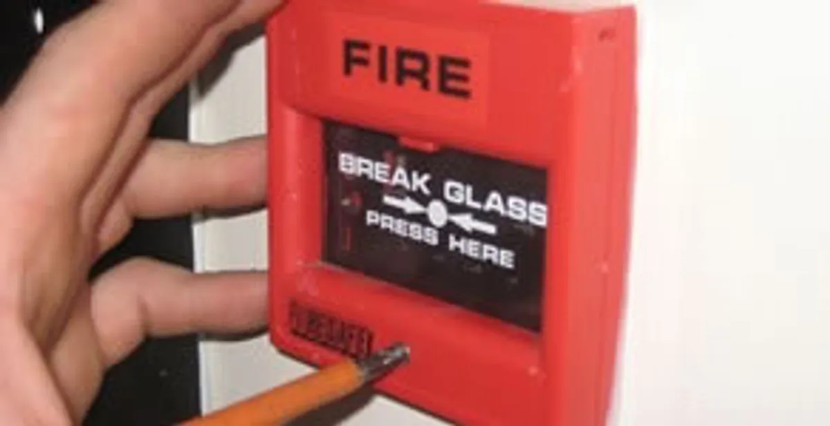 fire alarm installation service showing manual fire alarm pull station installed by licensed electricians in Columbia, SC